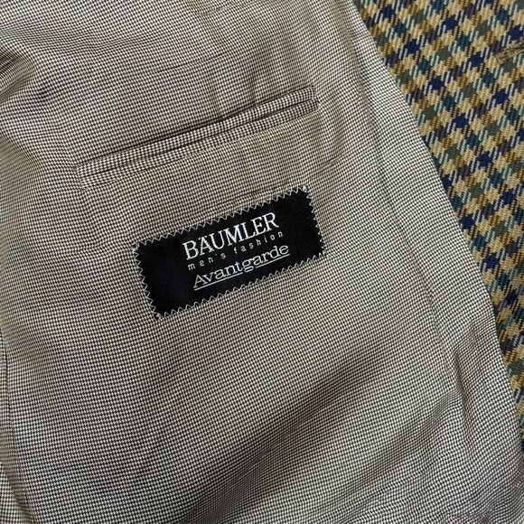 Baumler Wool Blazer Check Sport Coat Multicolor 42R - Picture 8 of 9